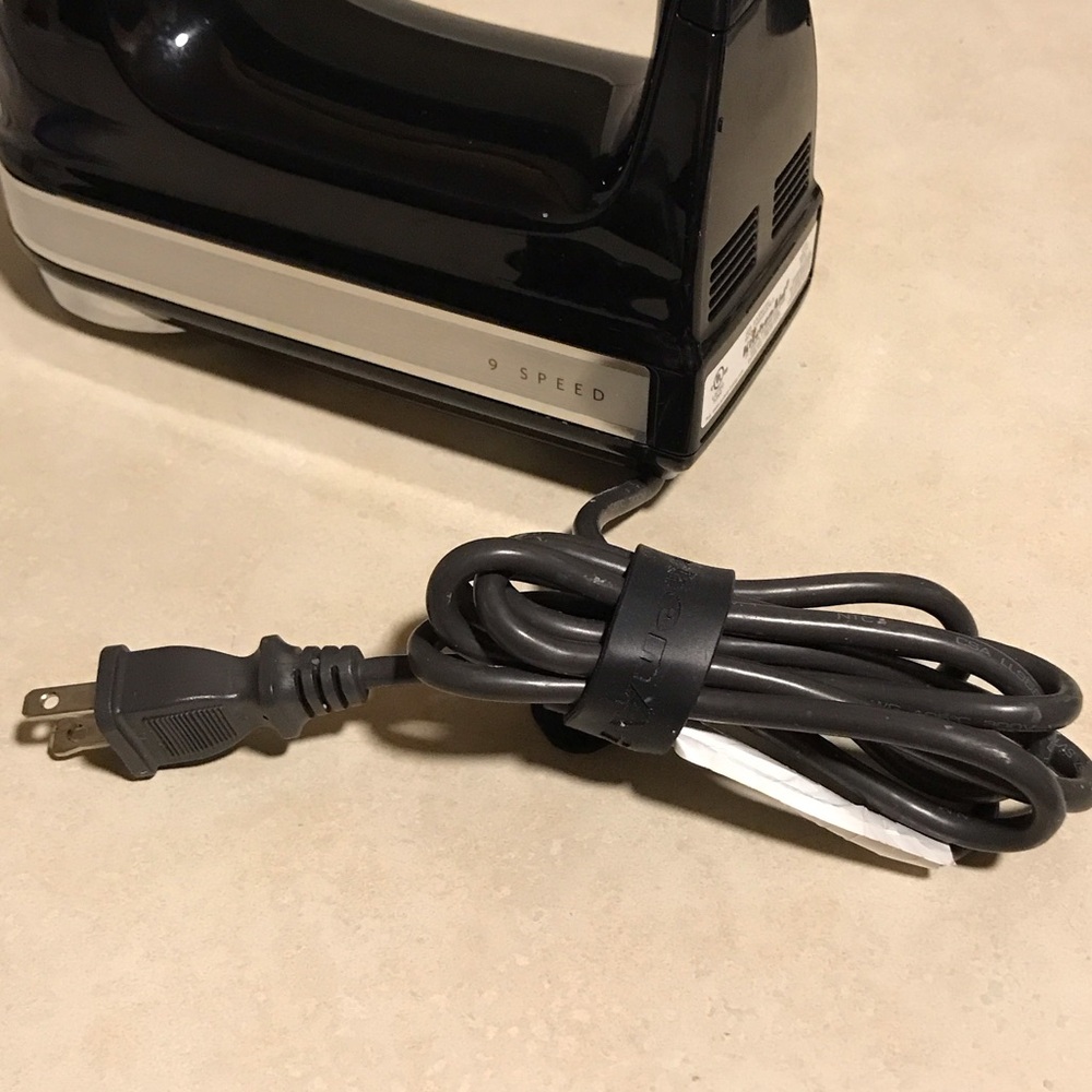 Black and Silver KitchenAid 9 Speed Hand Mixer with Attachments - Picture 10 of 13